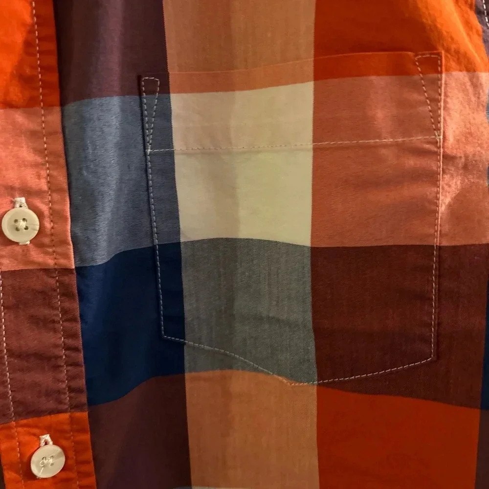 Urban Boys Short Sleeve Red/Blue Checkered Dress Shirt Size Large Classic - Picture 3 of 4